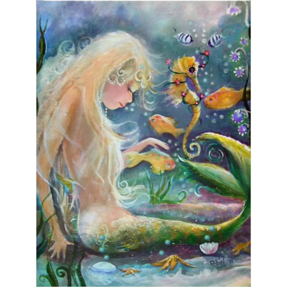 Алмазная живопись сделай сам вышивка крестиком узор русалки 5D полная картина из