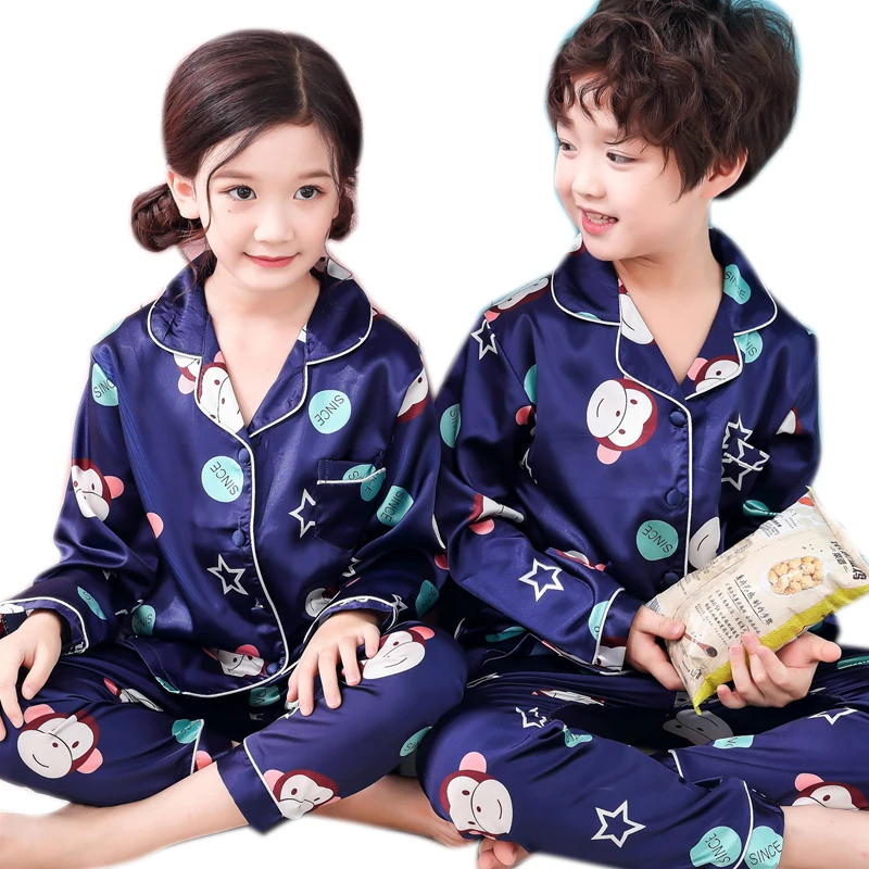 Рождественский пижамный комплект для мальчиков Осенняя детская одежда с длинным