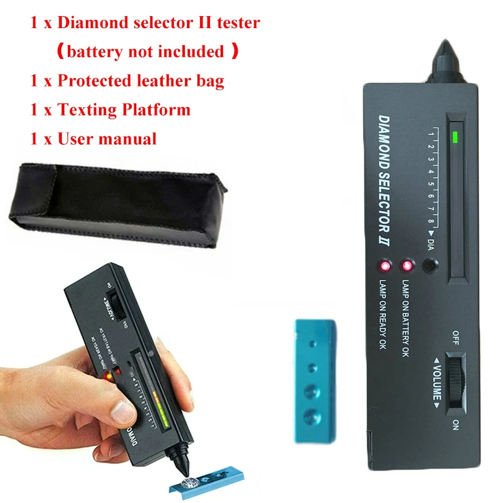 

3pcs/set Jewelry Diamond Selector Moissanite Tester Gemstone Testing Kit LED Diamond Indicator Digital Electronic Test Pen