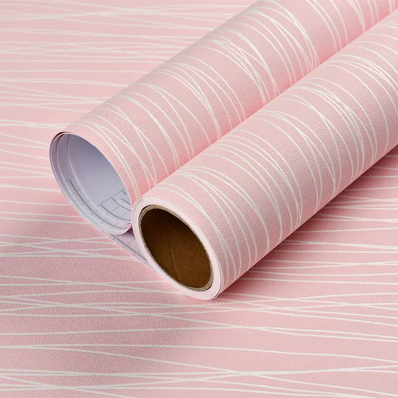 

Wallpaper self-adhesive bedroom warm background wall decoration PVC striped waterproof wallpaper thickening sticker