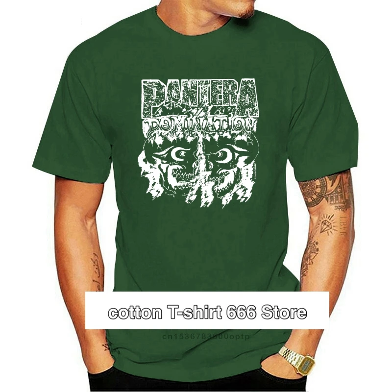 

PANTERA-camiseta negra de "DOMINATION" para adultos, camiseta redonda de estilo Banda de Música de METAL oficial, nueva
