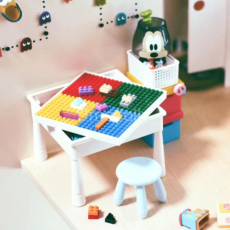 1:12 Scale Miniature Dollhouse Building Blocks Table Set for OB11 Doll House Children Room Decoration Furniture Accessories Toy | Игрушки и