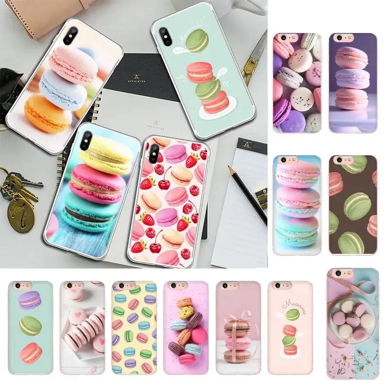 

PINK Dessert Macarons Phone Case for iphone 13 X XS MAX 6 6s 7 7plus 8 8 Plus 5 5S se 2020 11 12pro max xr Funda cases
