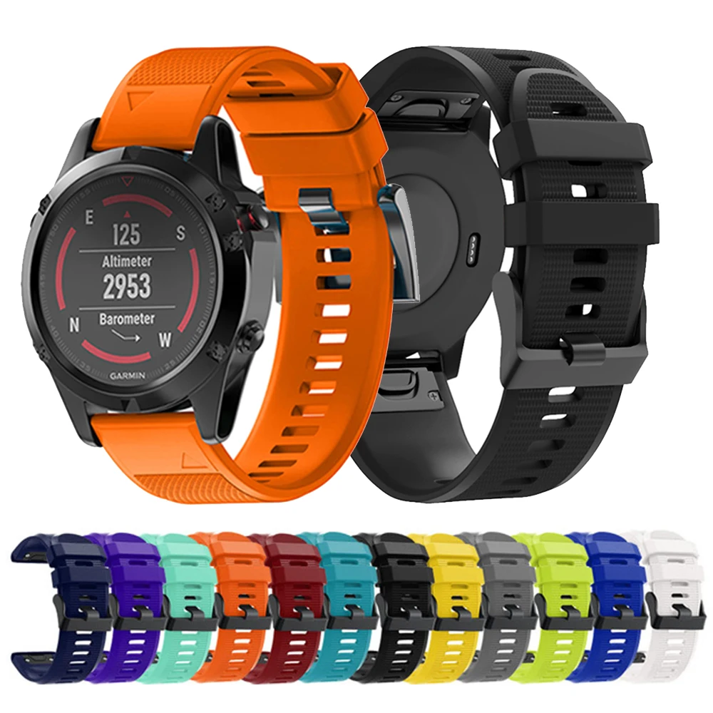 Силиконовые 26 мм 22 20 быстросъемные наручные часы для Garmin Fenix 6X5X6 5 6s 5S plus Pro Easyfit