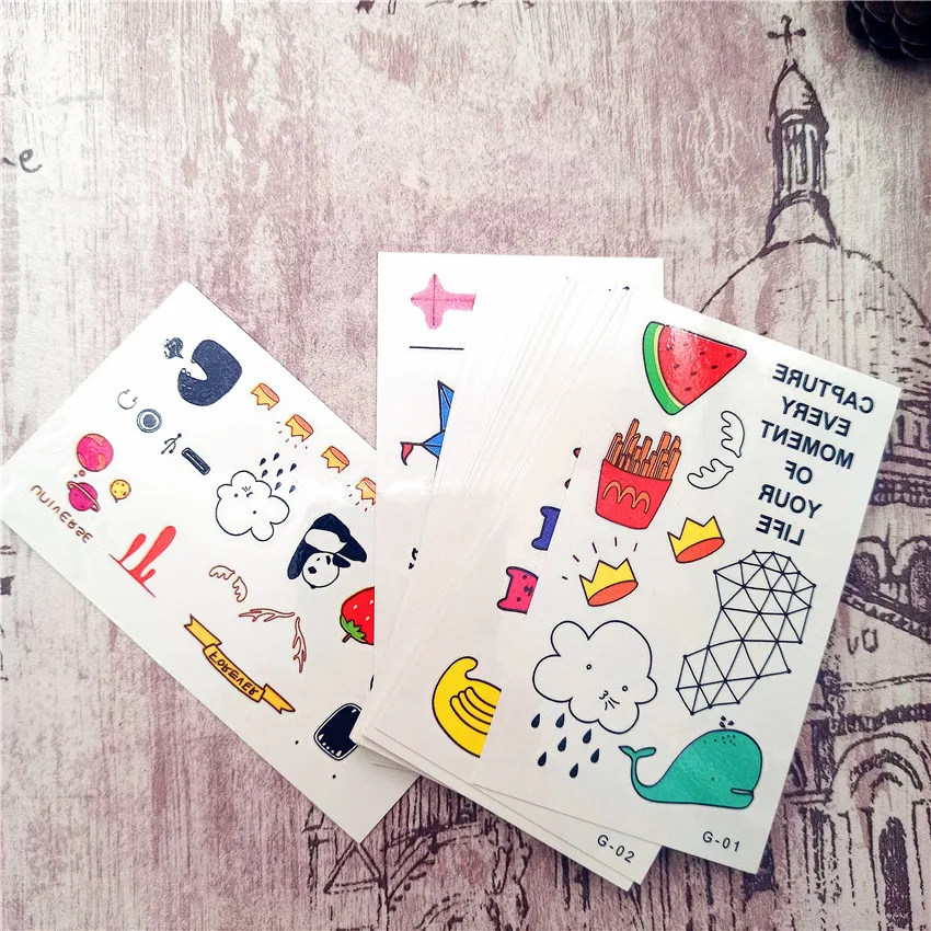 

30PCS cartoon Fashion Women Girl boys Temporary Tattoo Sticker Full Flower Arm Body Art Big Large Fake Tattoo Sticker