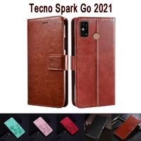 phone case for tecno spark go 2021 cover etui flip wallet leather stand book funda on tecno spark go case magnetic card hoesje