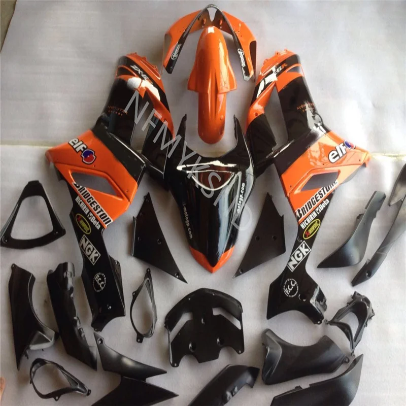 

Custom fairing kit for KAWASAKI ninja ZX6R ZX-6R 636 07 08 ZX 6R 07-08 ZX-6 2007 2008 orange black motorcycle fairing set