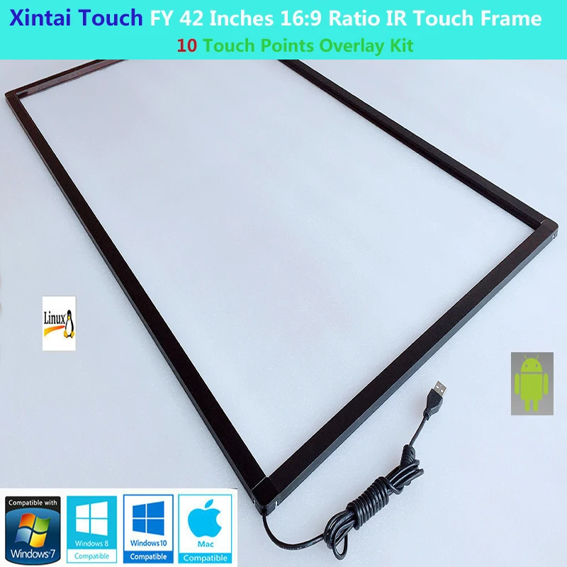 

Сенсорная панель Xintai Touch FY, сенсорная панель 42 дюйма с 10 точками касания, соотношение 16:9, ИК (без стекла)