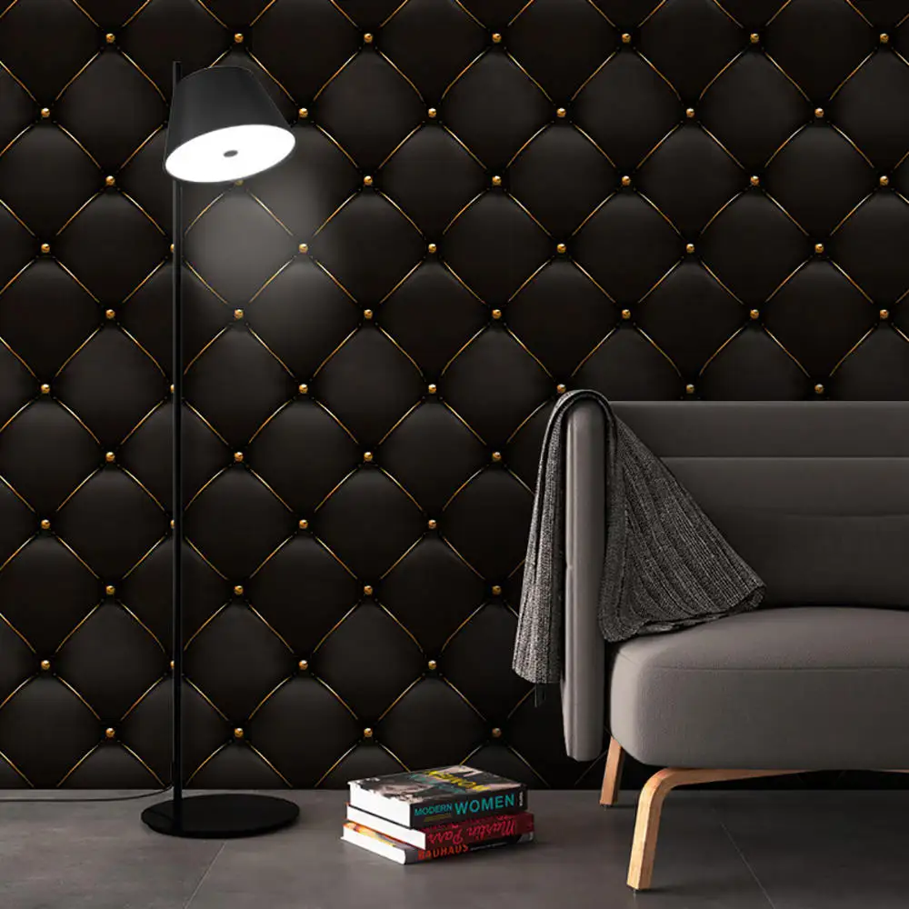 3D Наклейка на стену съемный кожаный эффект подушка наклейка фон для телевизора