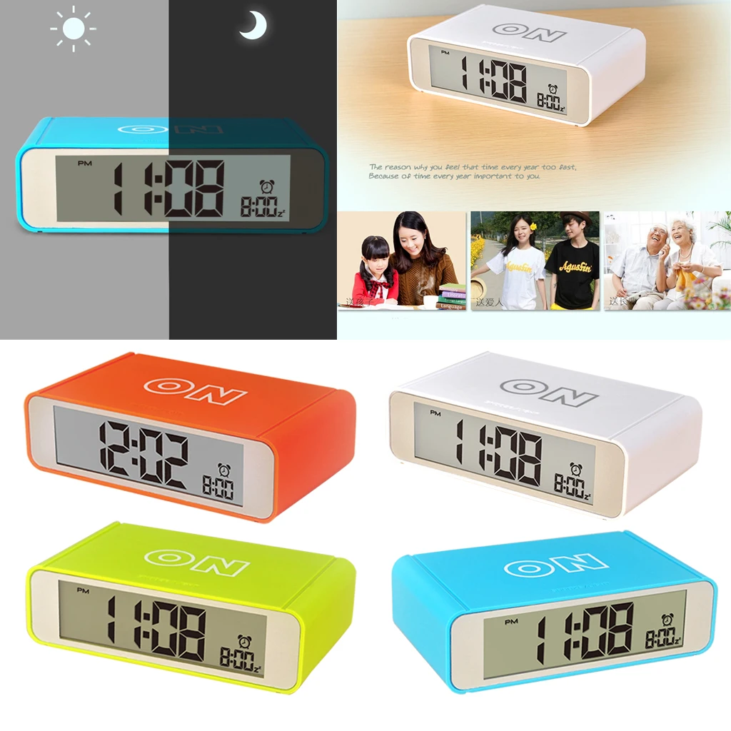 

MagiDeal Multi-feature LCD Digital Alarm Clock for Home Office Worker White