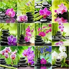 AZQSD Алмазная мозаика орхидеи камень цветок вышивка крестом картины Стразы картина с камнями (алмазная вышивка домашний декор рукоделие