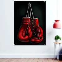 red boxing gloves poster wallpaper kickboxing muay thai martial arts workout banners flag canvas painting gym wall decoration