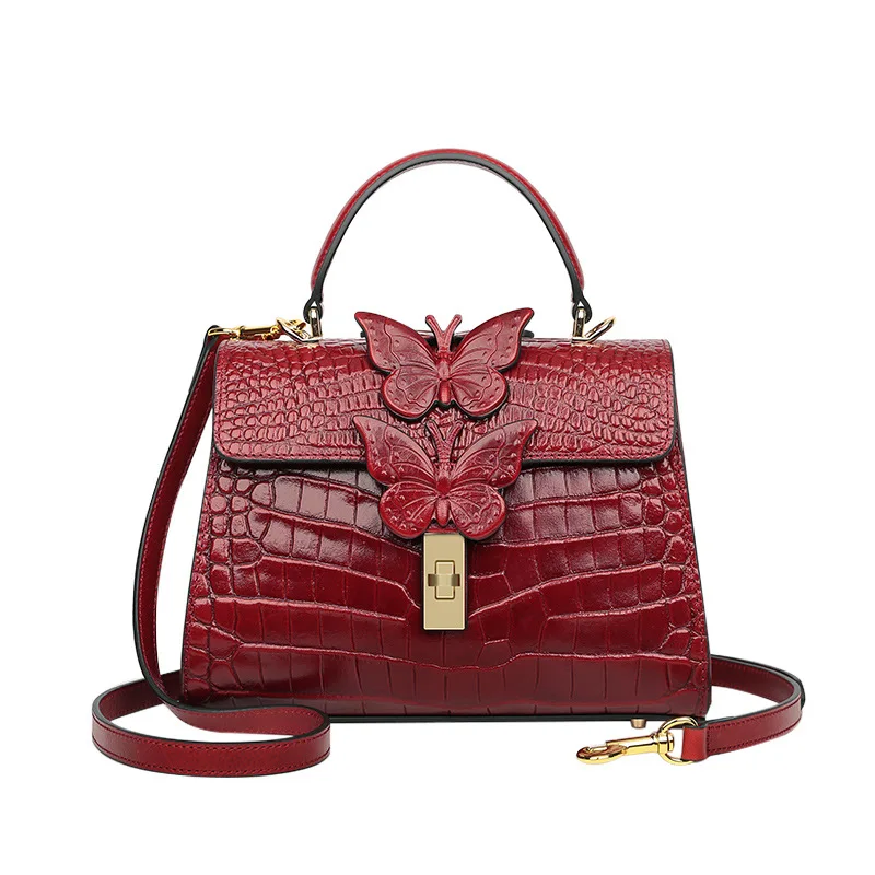 Женская сумка через плечо с крокодиловым узором женская сумочка из натуральной