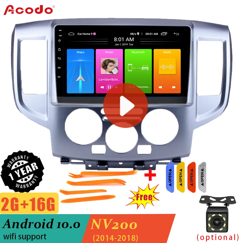 

Автомобильная Мультимедийная система ACODO, 2 Гб ОЗУ + 16 Гб ПЗУ, Android 10,0, для Nissan NV200 2014-2018, GPS-навигация, 2 din