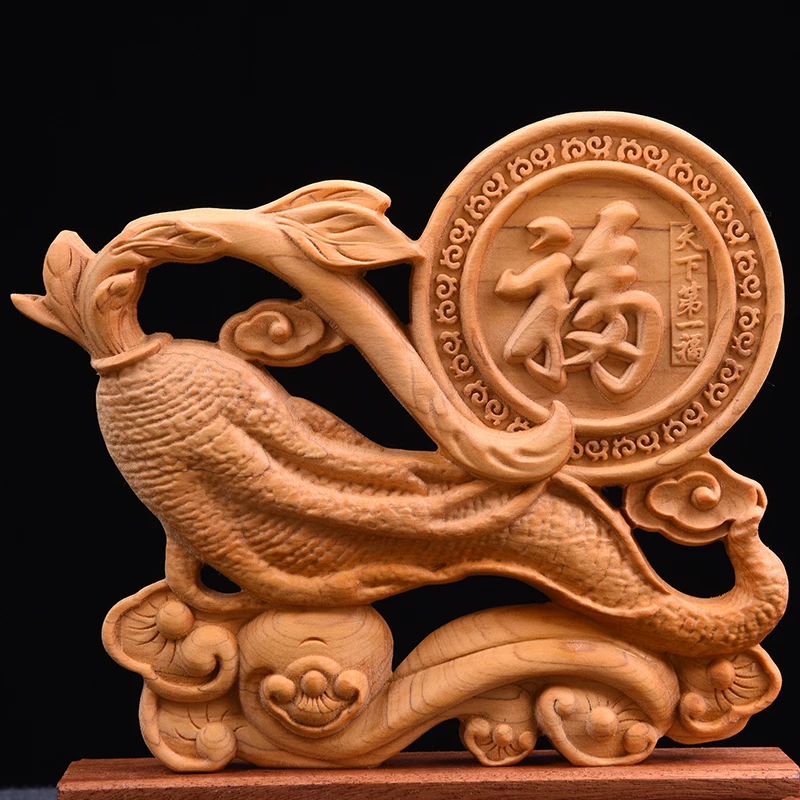 Резьба по дереву с женьшенем 20 см|Статуи и скульптуры| |