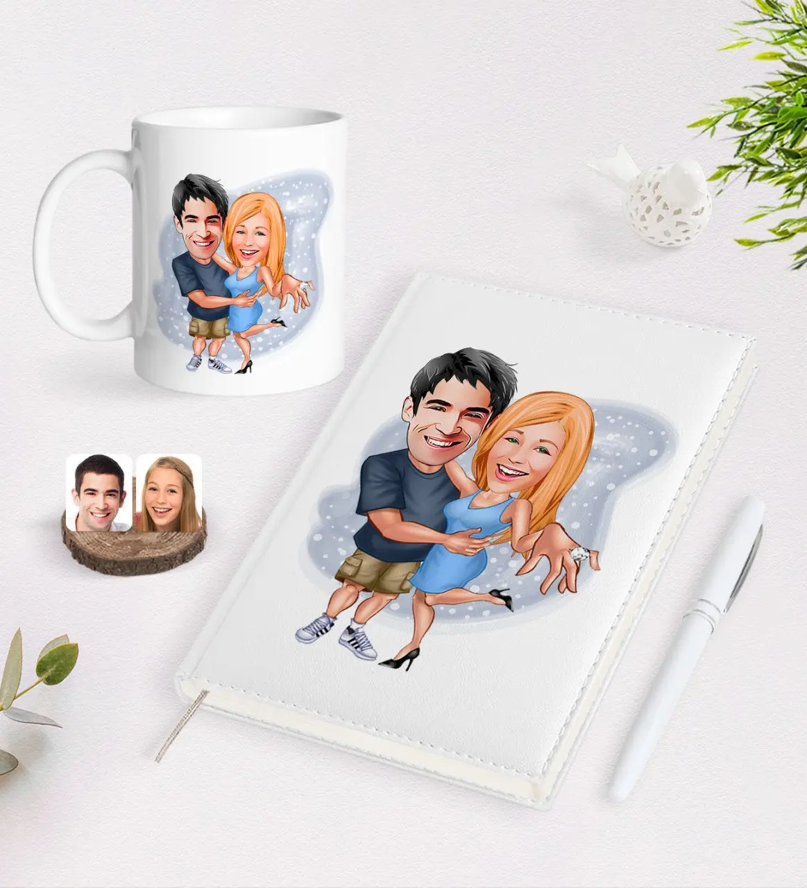 

Персонализированные Валентина карикатура 2021 Организатор ручка и кружка Seti-14