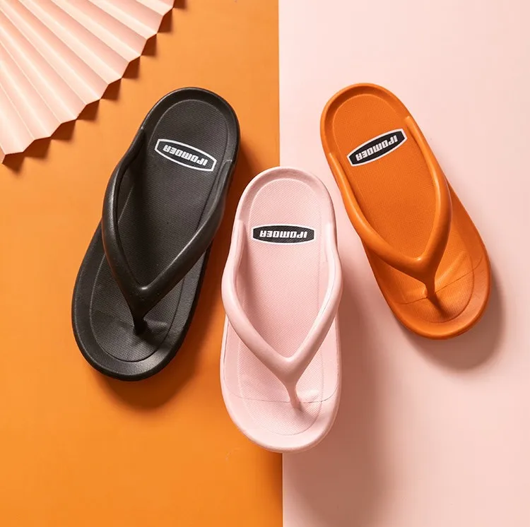 

Summer Women Flip Flops Fashion Indoor Couple Woman Slippers Non-slip Bathroom Thick-soled Comfortable Girl Household Sandals