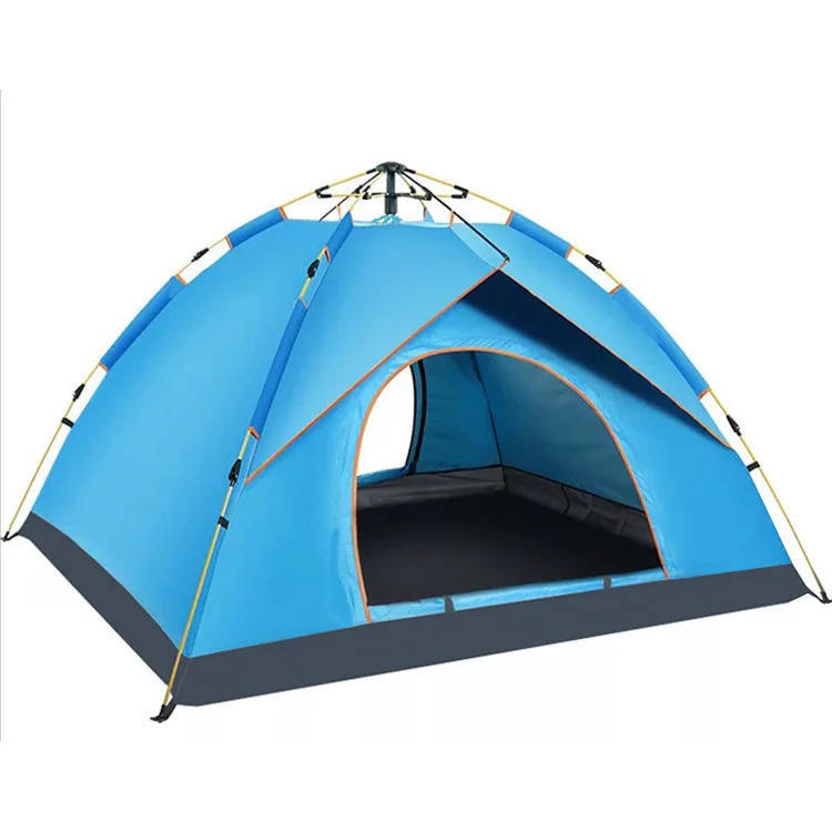 Туристическая двухслойная палатка на 3-4 человек непродуваемая