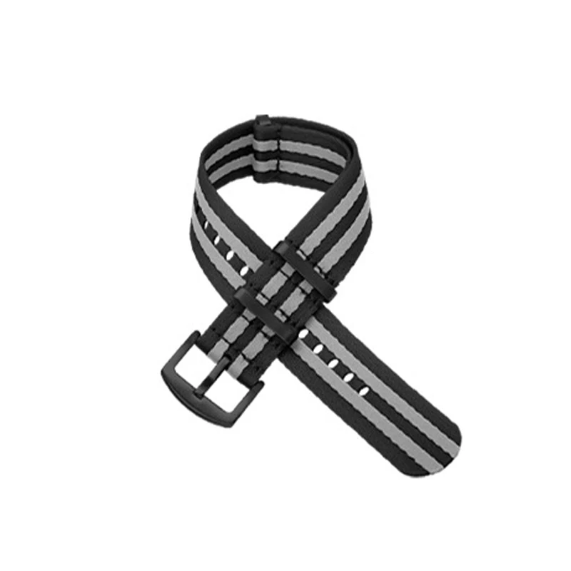 black-gray-black Высокое качество, 20 мм, 22 мм, нейлоновый ремень безопасности, ремешок для наручных часов Nato, ремешок для военных часов James Bond, сменные Ремешки для наручных часов# C - Цвет ремешка: black-gray-black