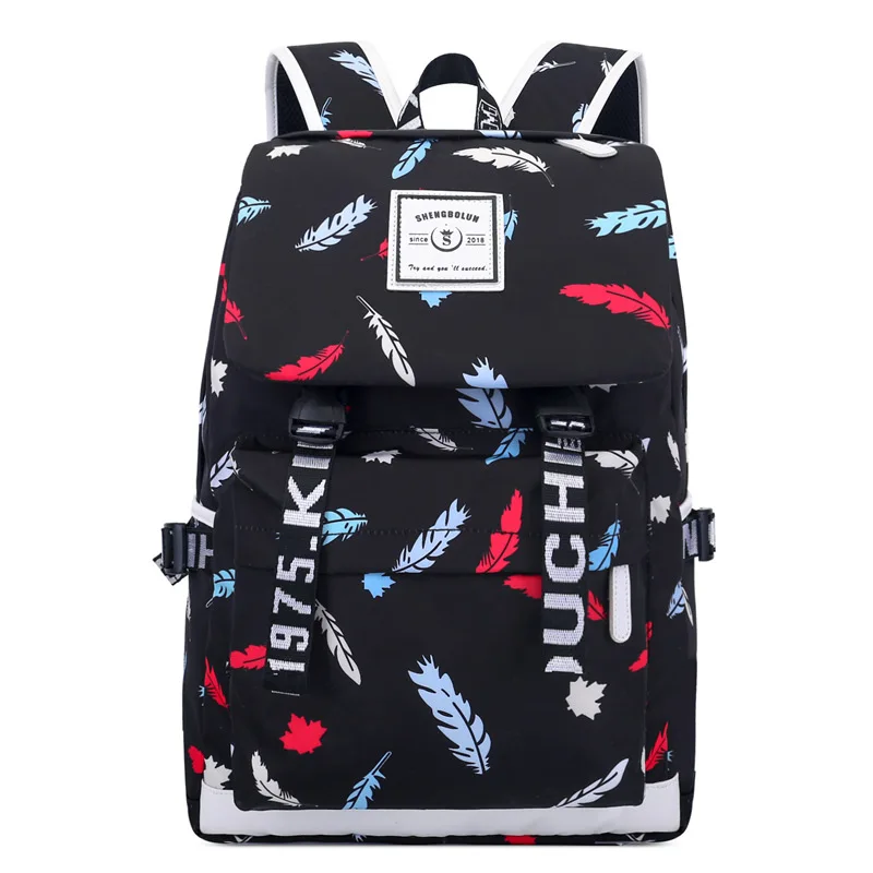 Модная школьная сумка с принтом для девочек подростков вместительный женский