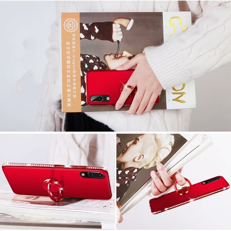 Алмазный чехол для Xiaomi Redmi Note 7 6 5 Pro Red mi 6A K20 Чехол 9T 9 8 SE A2 Lite Play Ring Kickstand Case |
