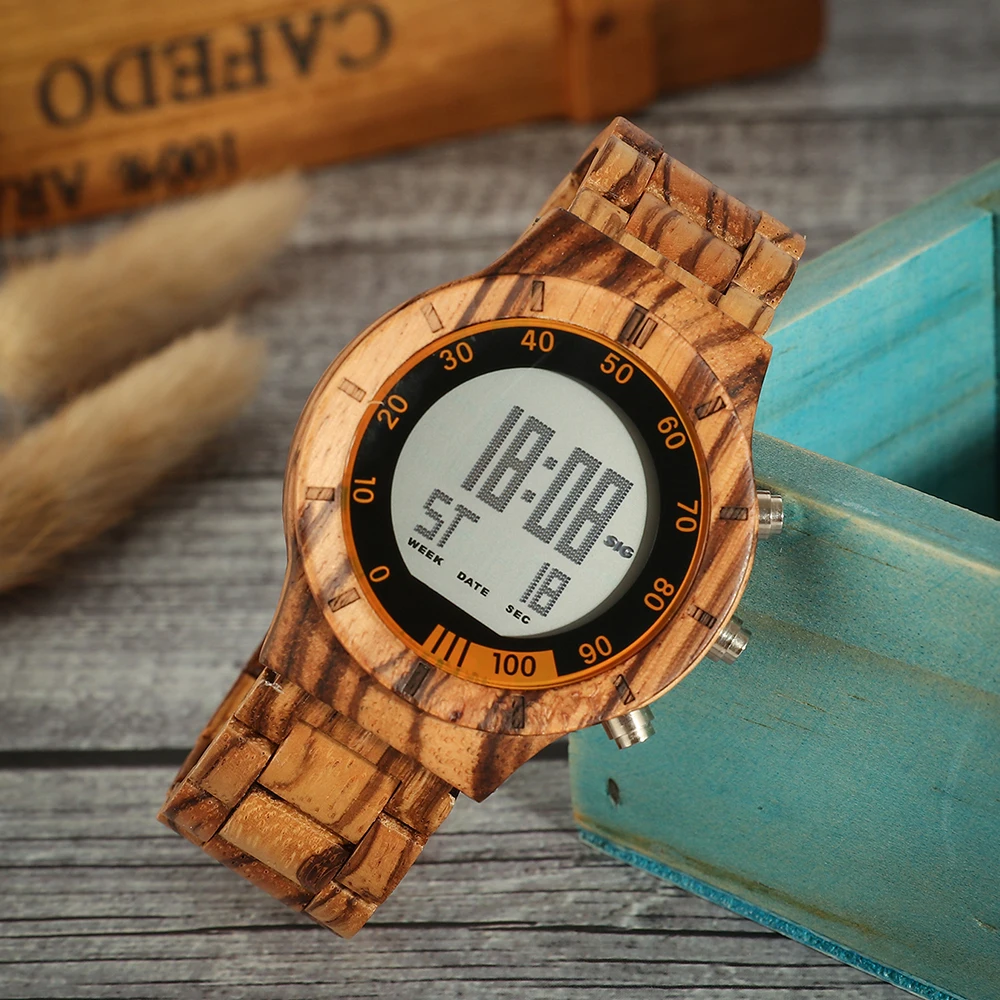 

Shifenmei Wooden Watches Men Luxury Brand Mens' Sport Wooden Watch Bamboo Strap Fashion Casual Wristwatch Digital relogio 5559