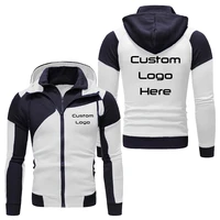 custom logo mens tracksuit hoodies jacket casual jackets men patchwork zipper coat hoody sweatshirt male clothing spring autumn