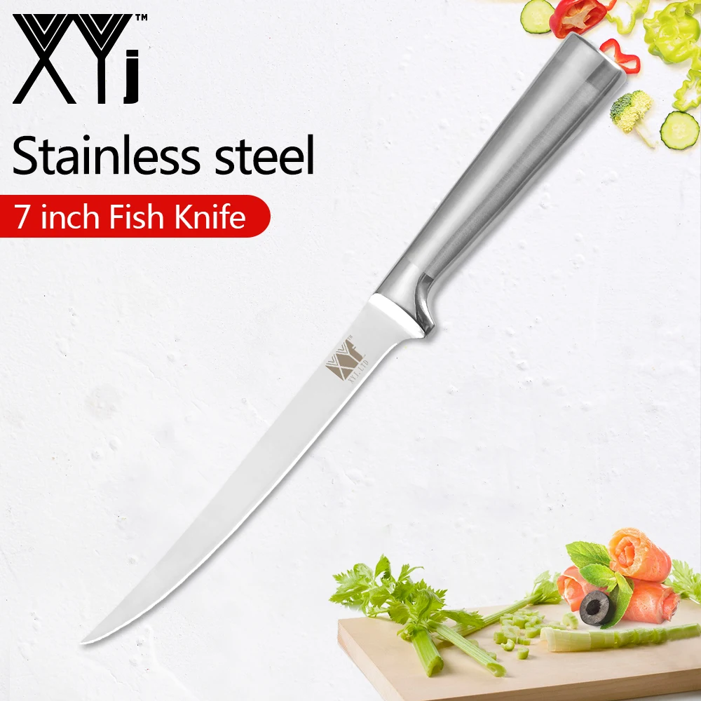 7 Inch Fish Knife XYj 6 дюймов Профессиональный Филейный нож лезвие из нержавеющей стали и ручка рыболовный Филейный нож Ультра Острый рыбий нож Инструменты - Цвет: 7 Inch Fish Knife