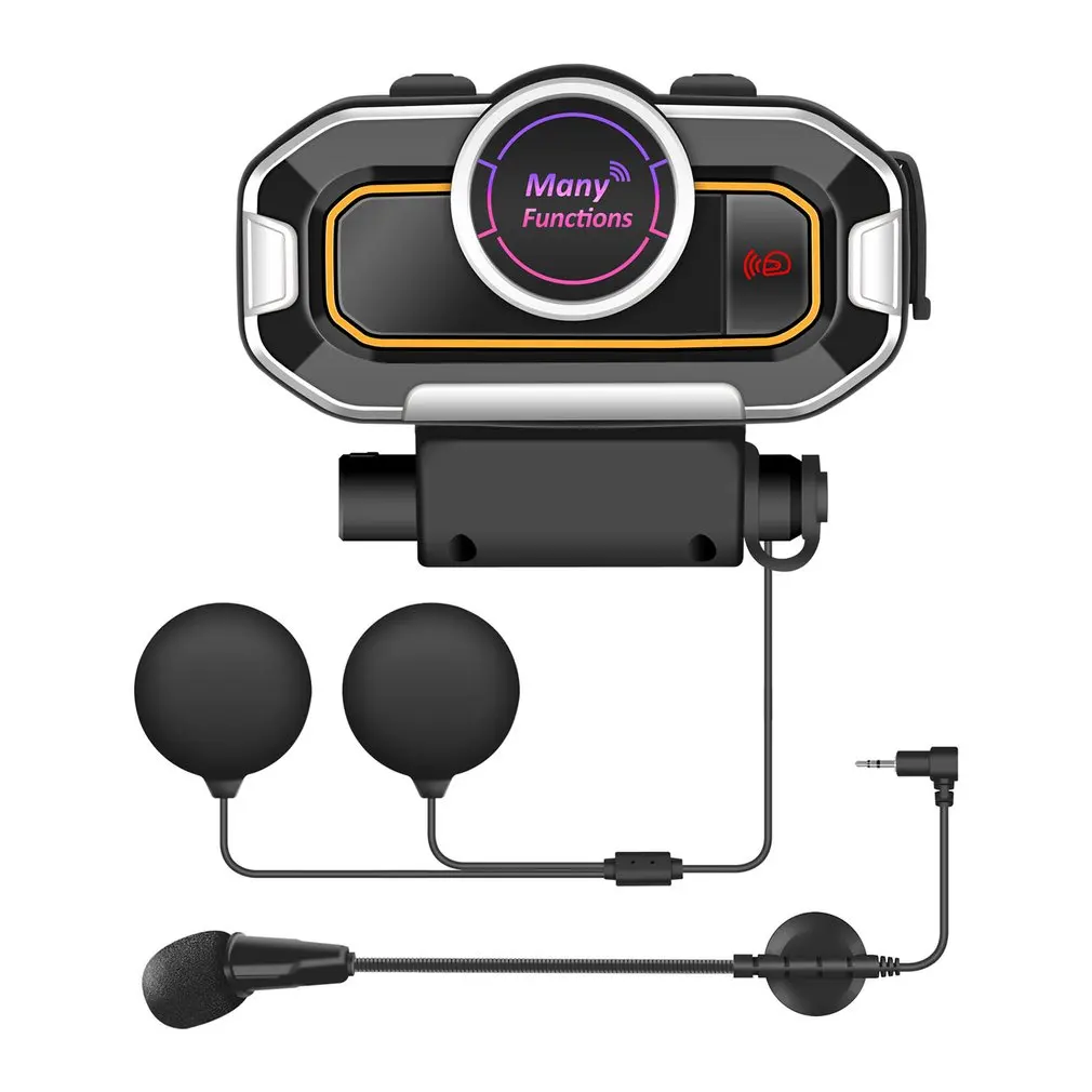 

V9 Helmet Headset Wireless 5.0 Walkie Talkie ABS Hands-free Walkie Talkie Music Player Motorcycle Helmet Walkie Talkie Headset