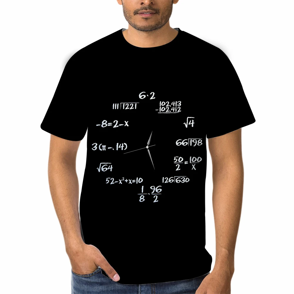 

3d Print Men'S T-Shirts Streetwear Funny Men Tee Tops Math Examination Clothes Summer Physics Formula Math Short Sleeve T Shirt