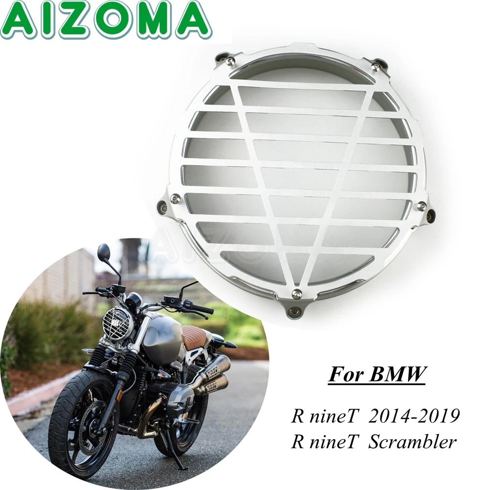 

Silver Front Headlight Cover Bezel Trim Ring Protector Guard for BMW R Nine T R9T Scrambler 2014-2019 Motorcycle Head Lamp Cover