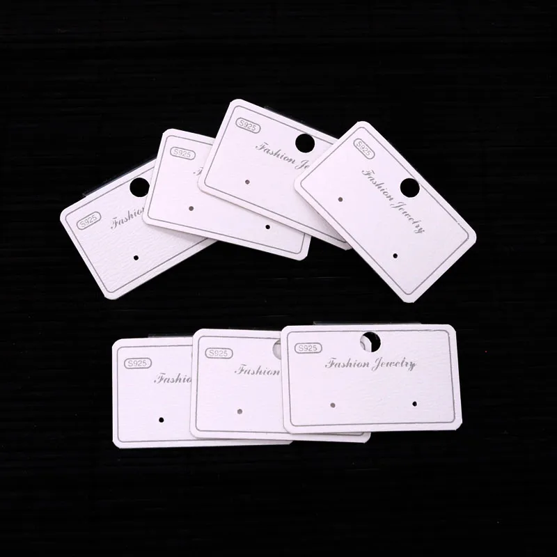 

100pcs/lot Plastic Paste Paper Earring Cards 3x5cm 925 Silver Ear Studs Holder Display Hang Cards DIY Jewelry Packaging Cards