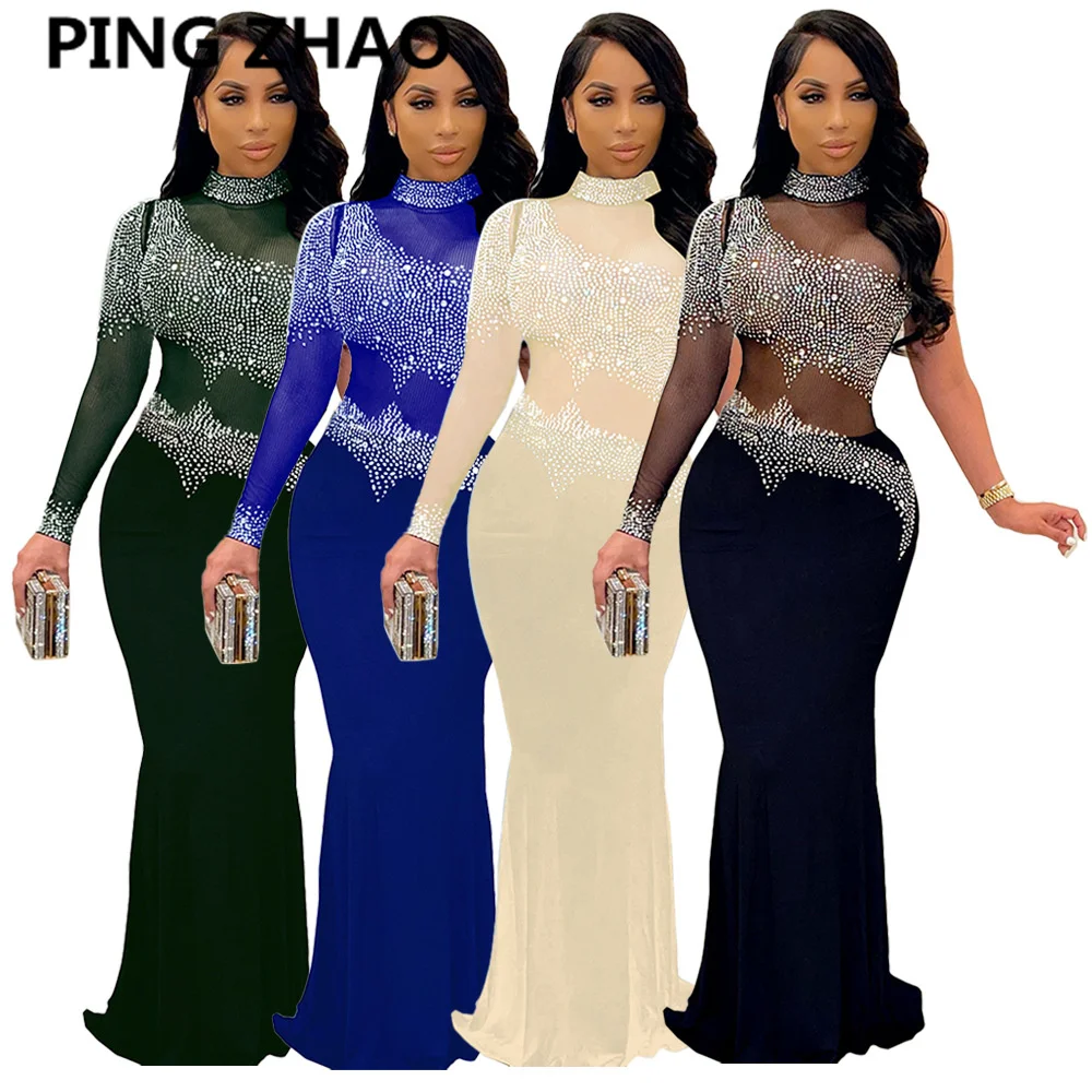 

Женское платье-Русалка средней длины, с длинным рукавом