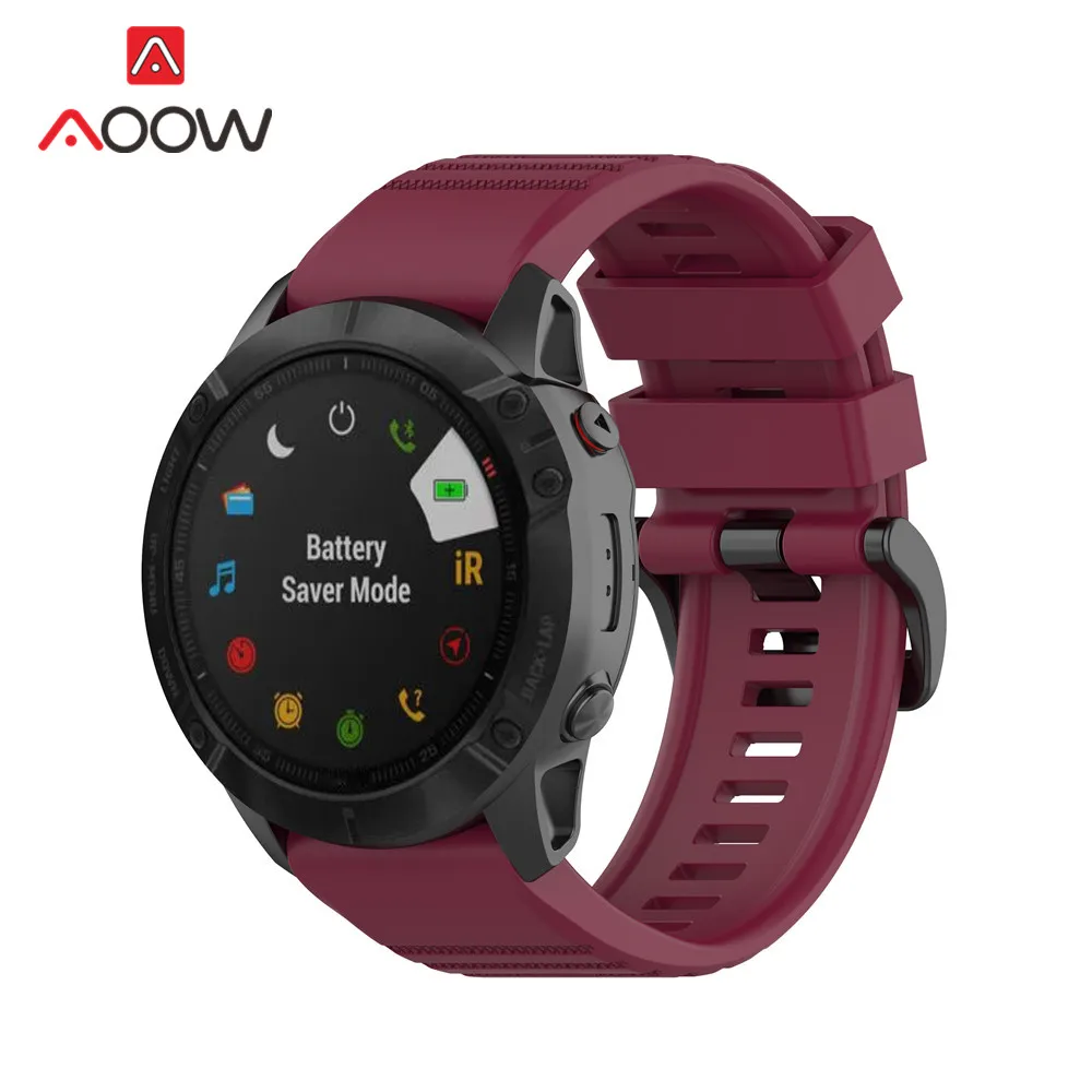 20mm 22mm 26mm Silicone Watchband for Garmin Fenix 6X Fenix5x puls 3HR 6 6S 5 Quick Release Easyfit Strap Band | Наручные часы