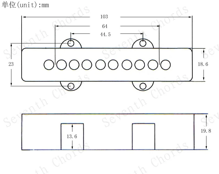 Набор 2 предмета черный открыт 10 отверстие звукосниматель для 5 струн JB J