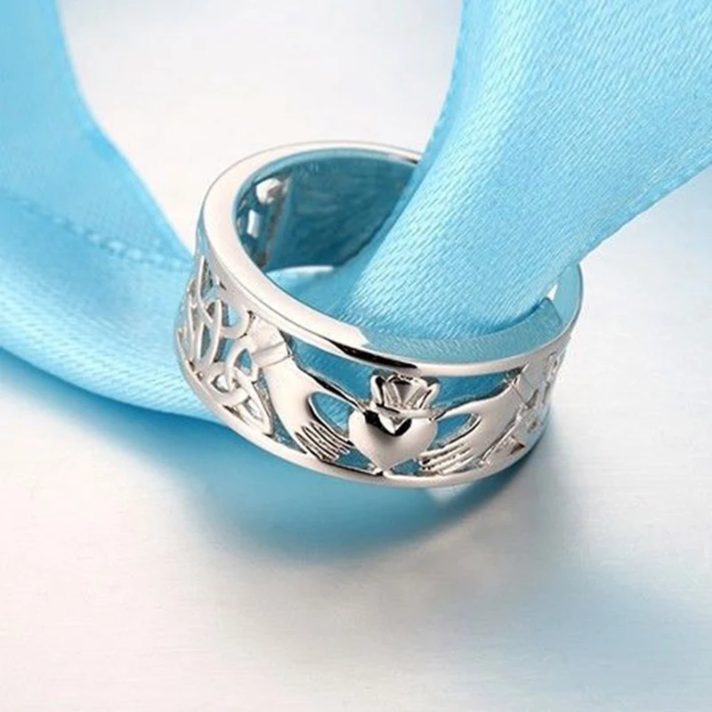 Ирландское кольцо забота сердце навсегда обручальное Size6-10 из нержавеющей стали