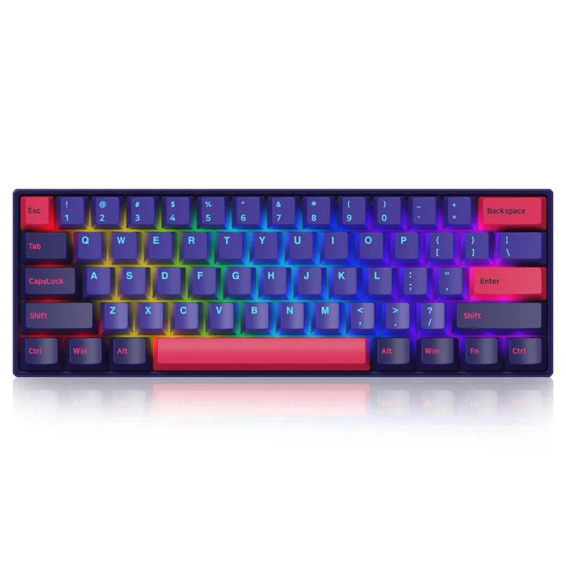 Original AKKO 3061-REON RGB Bluetooth Mechanical Gaming Wireless Keyboard 61 Keys PBT Computer Gamer Type-C  GATERON Switch