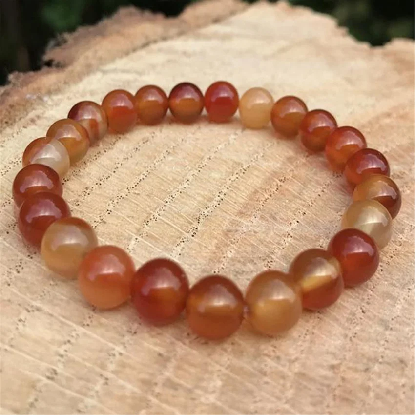 Браслет из натурального сердолика ручной работы 8 мм | Браслеты