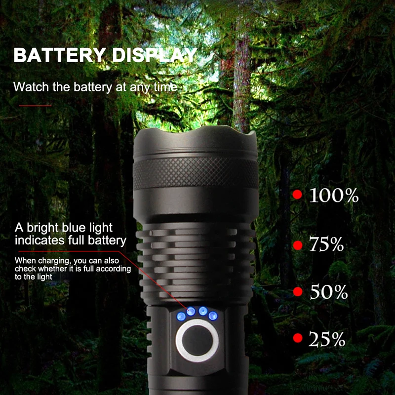 Яркий водонепроницаемый светодиодный фонафонарь P50 5 режимов 26650/16850/3 * AAA|Фонарики