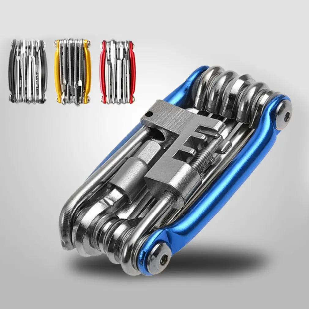 11 в 1 Многофункциональный набор инструментов для ремонта велосипеда складной