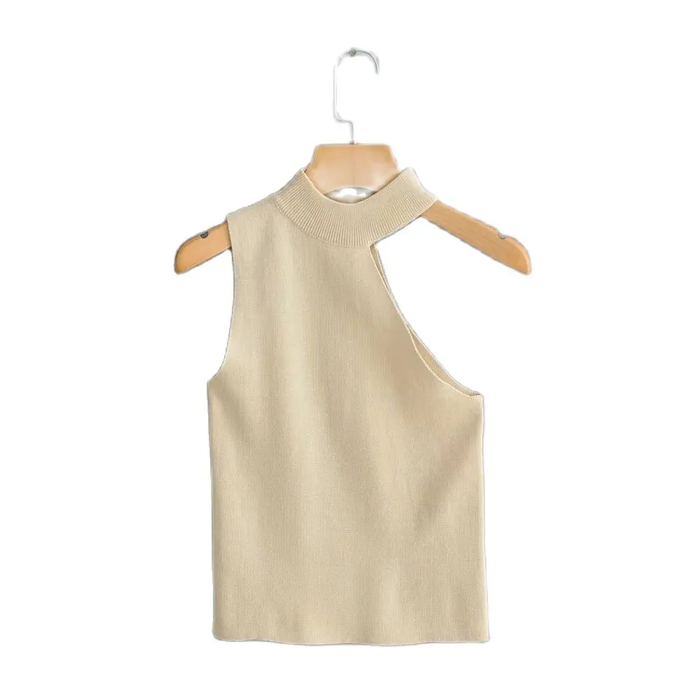 Off the Shoulder Sleeveless Knit Top 2019 Spring Summer Black Apricot Knitwear Sexy Girls Slim Jumper Femme | Женская одежда