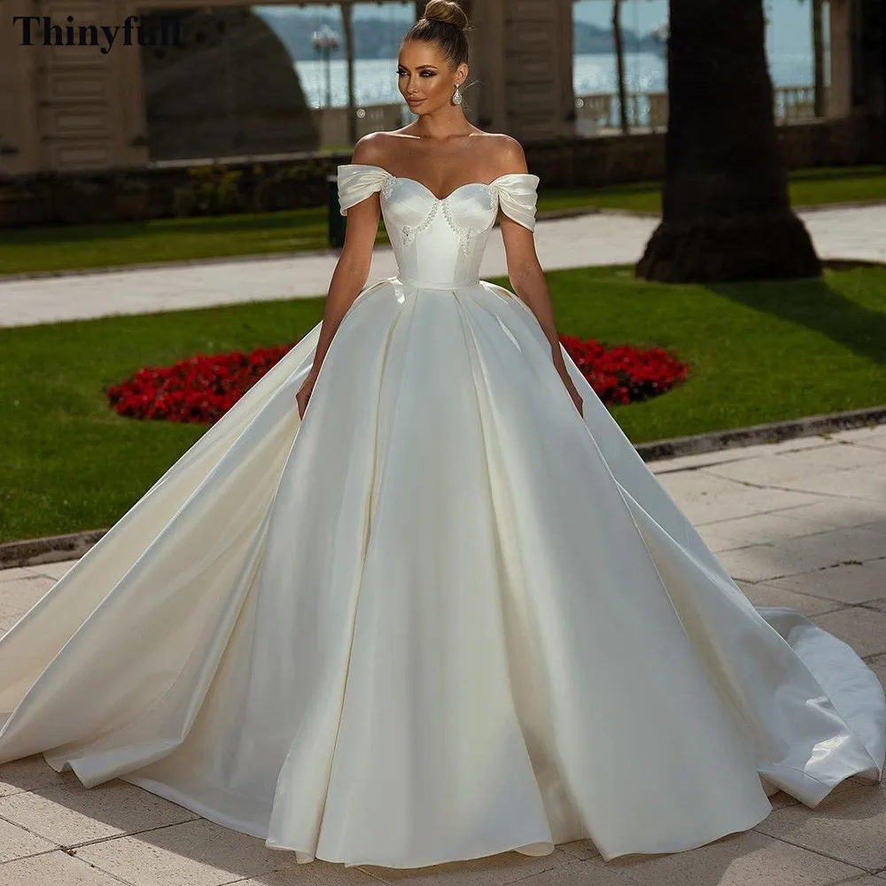 Фото Thinyfull бальное платье цвета слоновой кости женское свадебное наряды корсет
