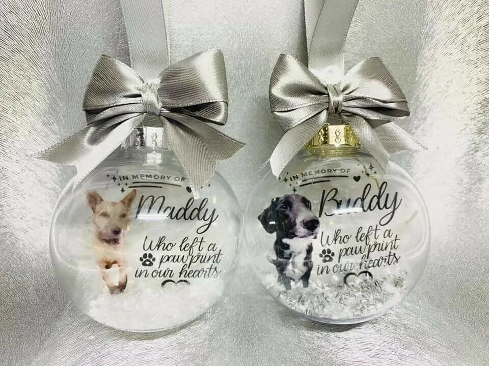 

Personalised Photo Bauble Christmas Tree Decoration Image Family Friend Xmas pet