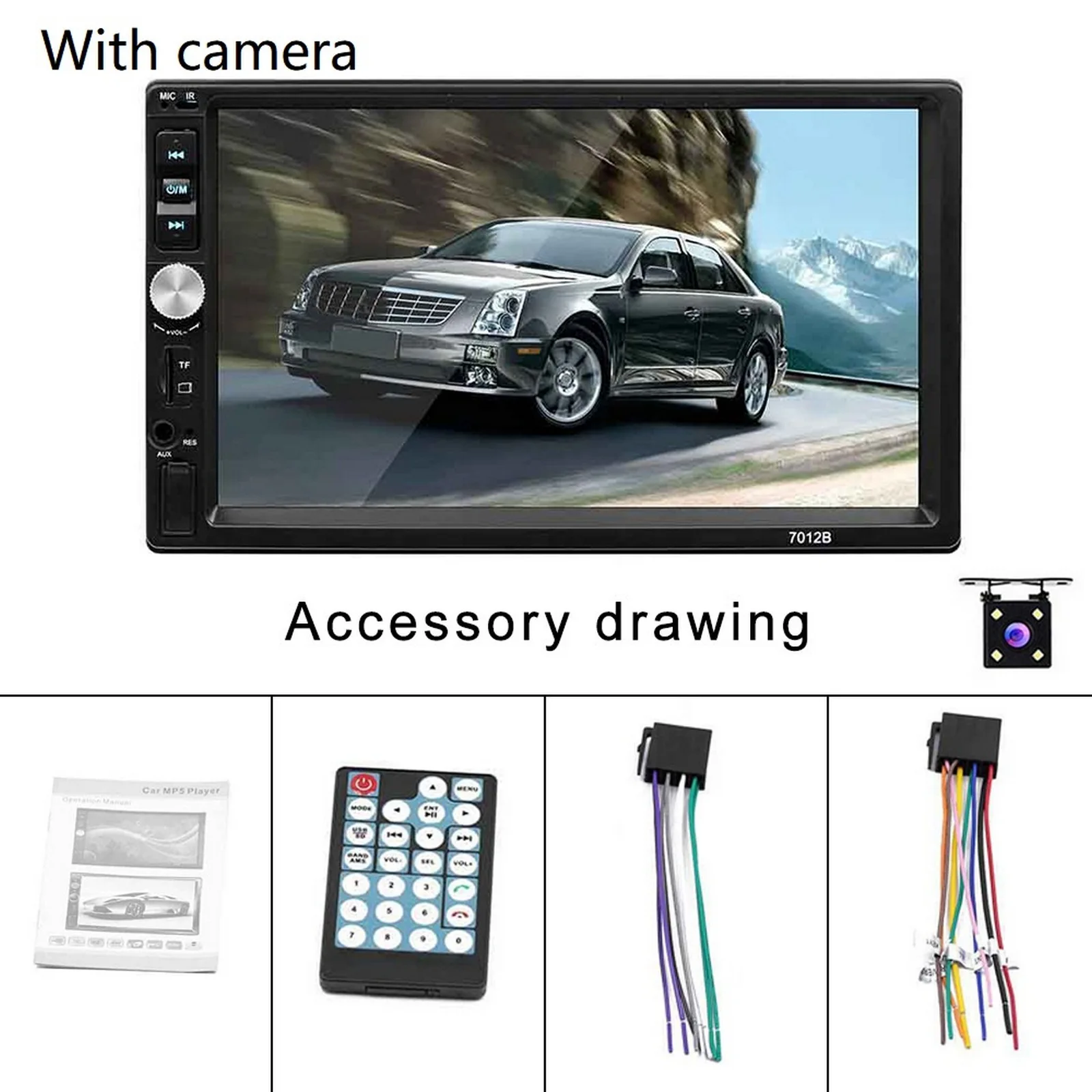 

7-дюймовый MP5-плеер с двойным сенсорным 2D экраном высокой четкости, Bluetooth, FM-радио, реверсивное видео, громкой связью