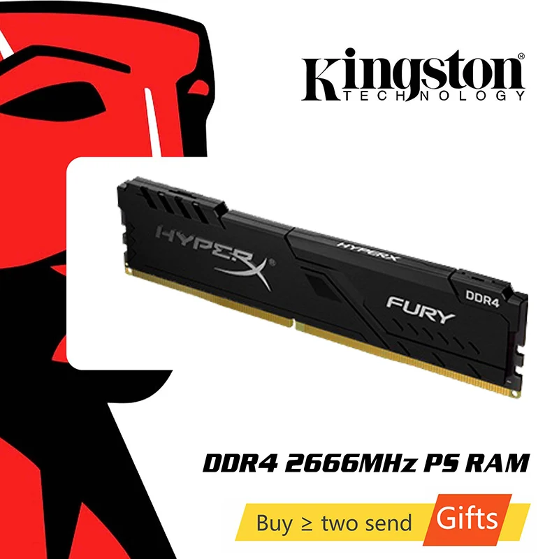 Оперативная память Kingston HyperX FURY DDR4 2666 МГц 4/8/16 ГБ 288 контактов|Оперативная память| |