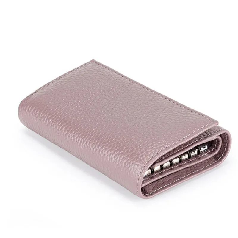 

Fashion Cowhide Key Wallet Coin Purse Genuine Leather Keychain Holder Case Women Men Housekeeper Pouch Card Bag Small Gift