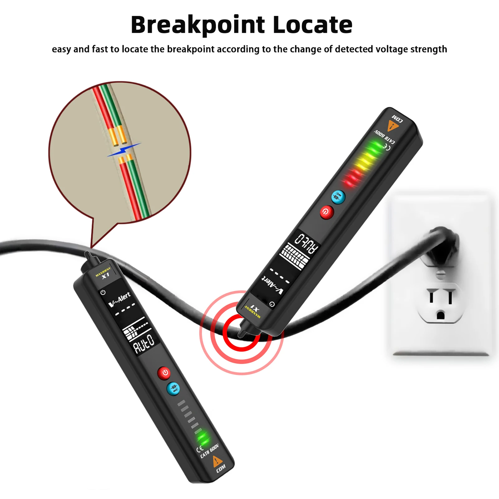 Двухрежимный детектор напряжения с ЖК-дисплеем мультиметр тестер светодиодный
