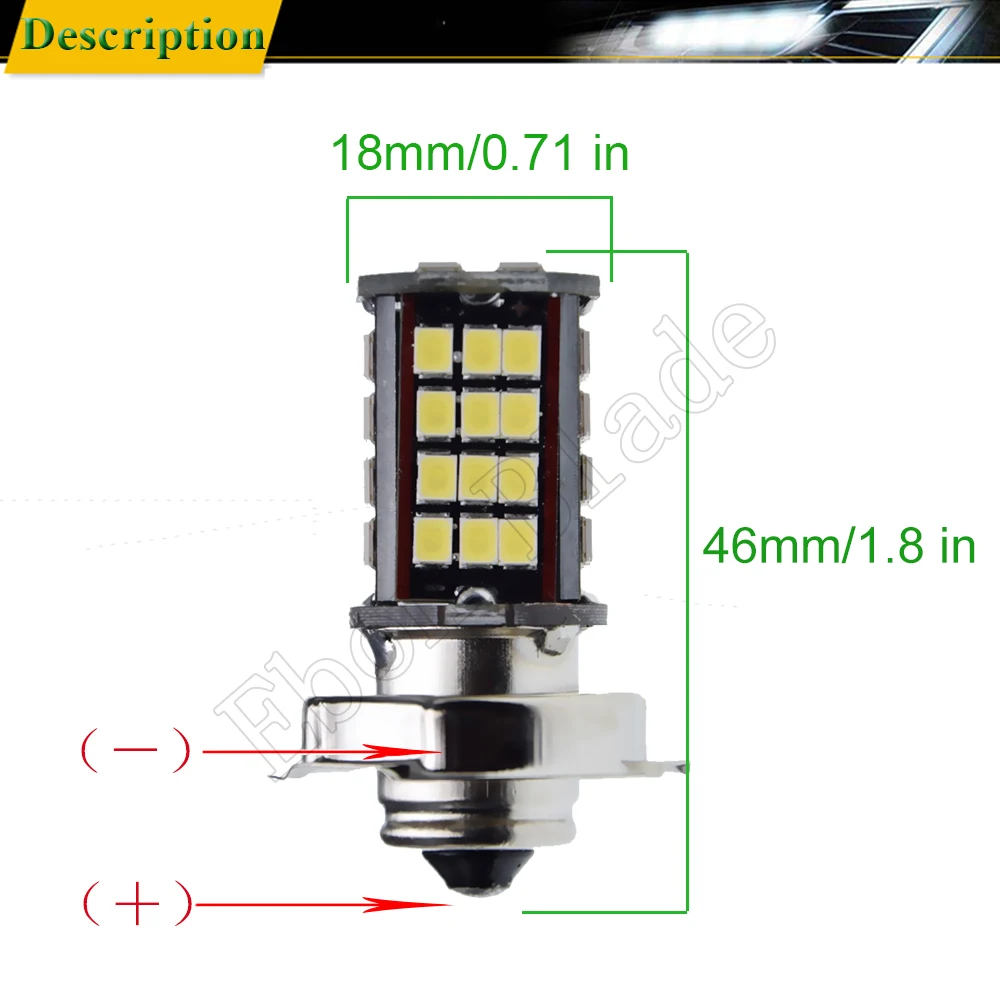 10 шт. P26S светодиодный светильник для головы мотоцикла 2835 чипы 56 smd мотор лампа 6V