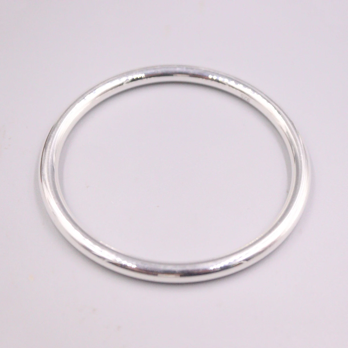 

S925 Sterling Silver Bangle Women's Polish Finished Hollow Female Fit Hand Wrist circumference14-16.5cm Bracelet