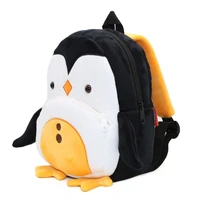 cute cartoon penguin toddler backpack soft plush kids schoolbag lunch snack toy shoulder bag for preschool boys girls